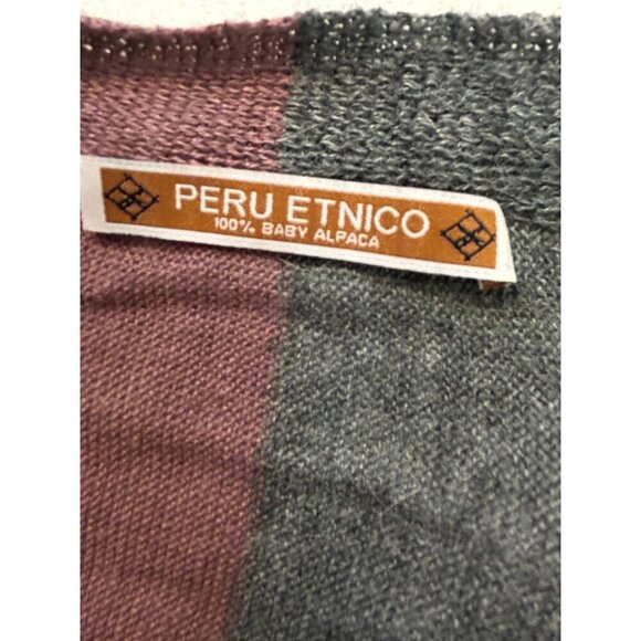 Peru Etnico 100% Baby Alpaca Wool Multicolor Block Design OS - Picture 6 of 8